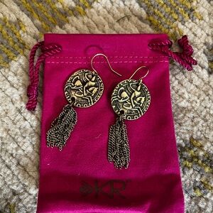 Silpada Golden Gate Etched Brass Earrings